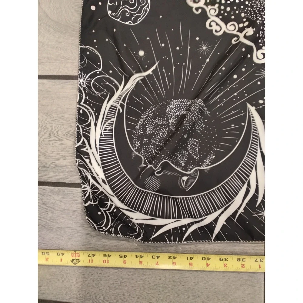 Black and White Tree of Life Celestial Tapestry Wall Hanging Sun Moon 59x51